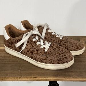 Old Navy Brown Cheetah-Print Lace-Up Sneakers with White Accents
